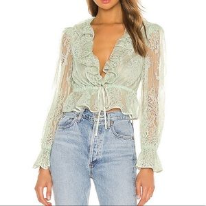 Amie Blouse in Mint Green